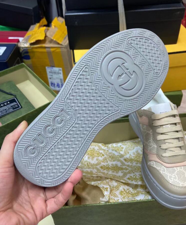 G.U.C.C Unisex GG, GG Sneaker Cream, Retro Sneakers, Luxury Footwear