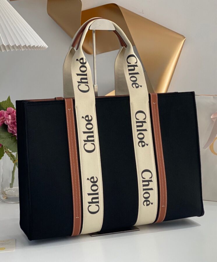 chl.oe Large Woody Tote Bag Black