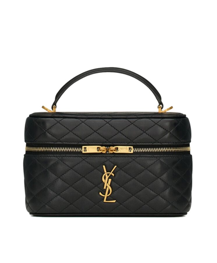 Saint.Lau.rent Gaby Mini Vanity Bag In Lambskin Black