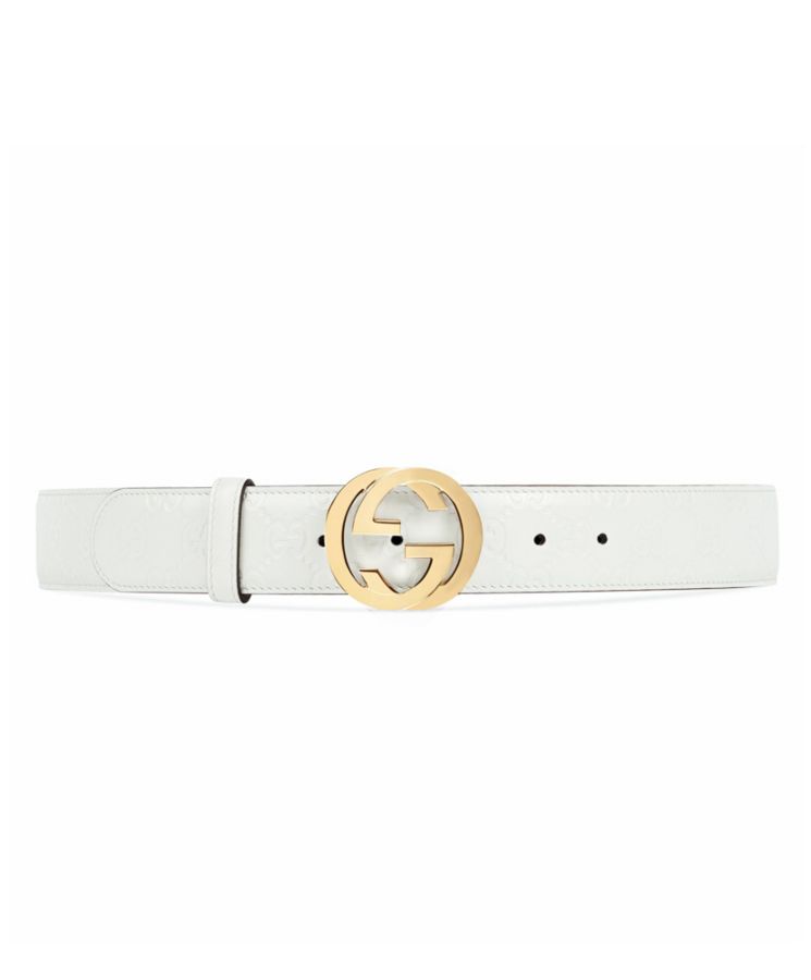 G.U.C.C Unisex Signature Leather Belt 370543