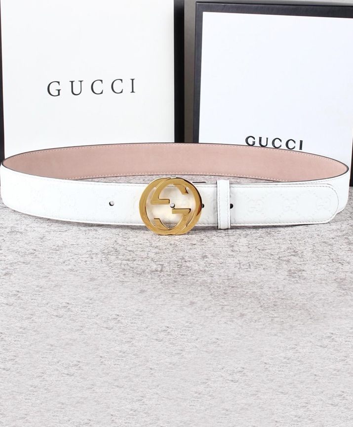 G.U.C.C Unisex Signature Leather Belt 370543