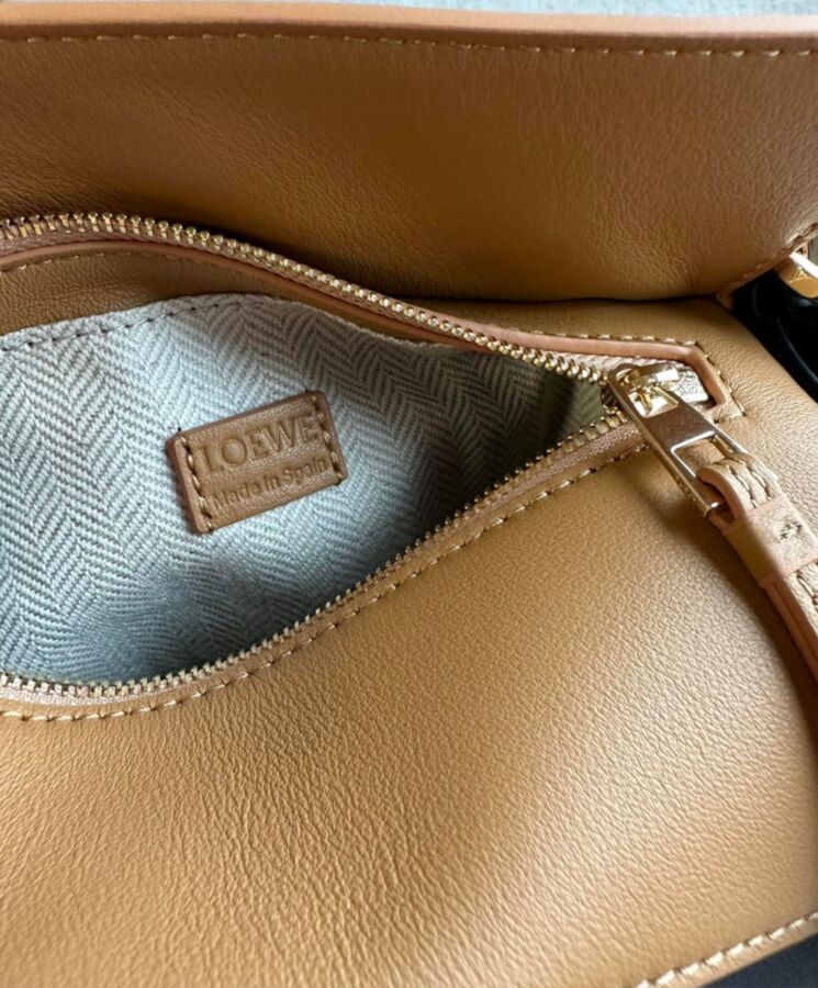 Loe.we Mini Puzzle Bag In Classic Calfskin Coffee