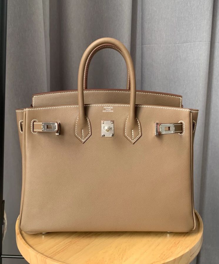 Her..mes Birkin 25 Swift Leather Gray