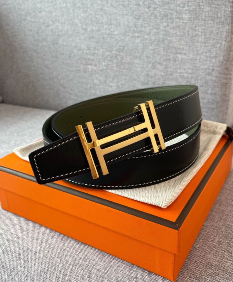 Her..mes H Au Carre Belt Buckle & Reversible Leather Strap 32mm