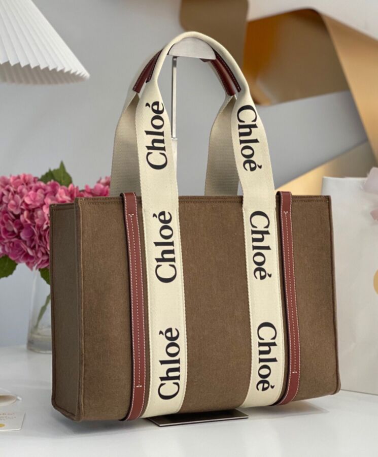 chl.oe Medium Woody Tote Bag Apricot