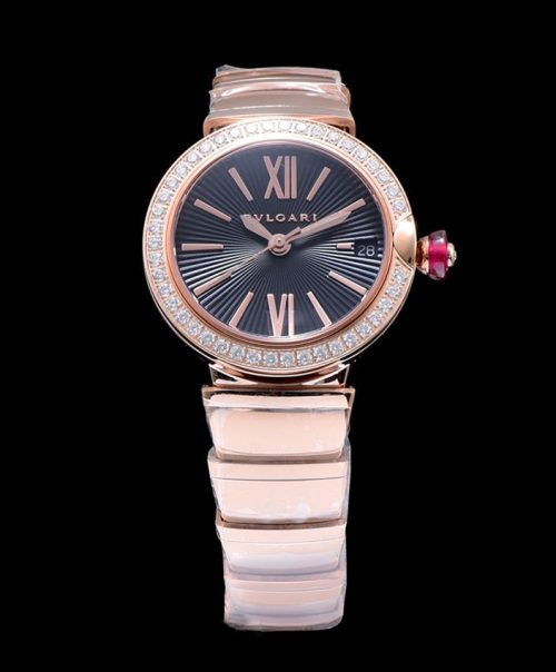 Bvl.gar L.*Vcea Rose Gold Watch, Gold Bracelet Watch, Diamond Automatic Watch