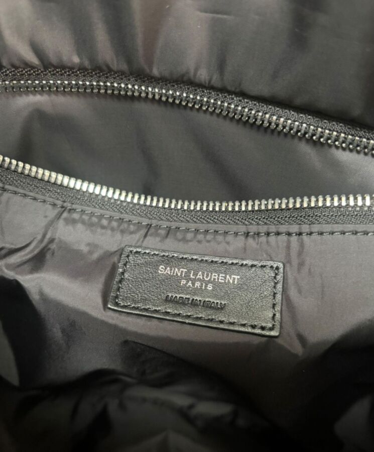 Saint.Lau.rent Puffer Messenger Bag In Econyl Regenerated Nylon Black