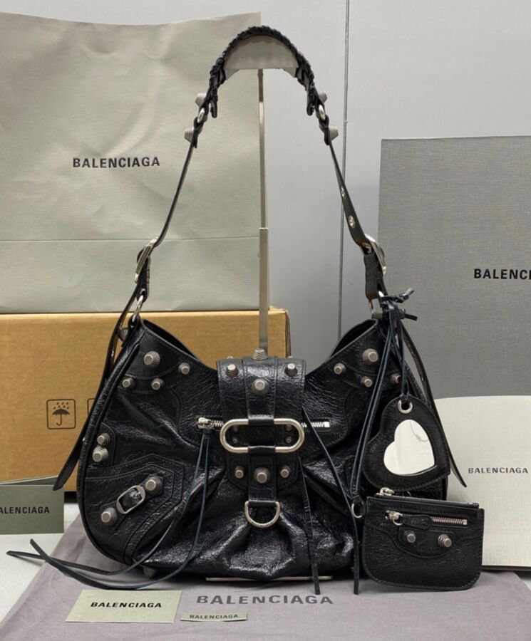 Balen.ciaga Le Cagole Medium Shoulder Bag Black