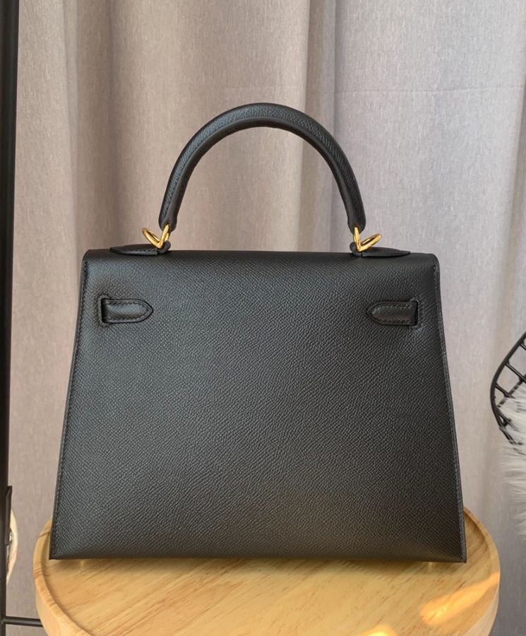 Her..mes Kelly Bag 25 Epsom Leather Black