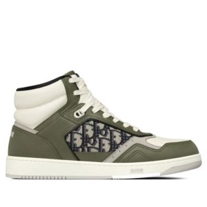 Di.ar Unisex B27, Luxury High-Top Sneaker, Di.ar Oblique Jacquard, Smooth Calfskin Footwear