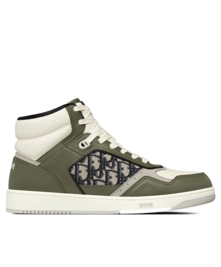 Di.ar Unisex B27, Luxury High-Top Sneaker, Di.ar Oblique Jacquard, Smooth Calfskin Footwear