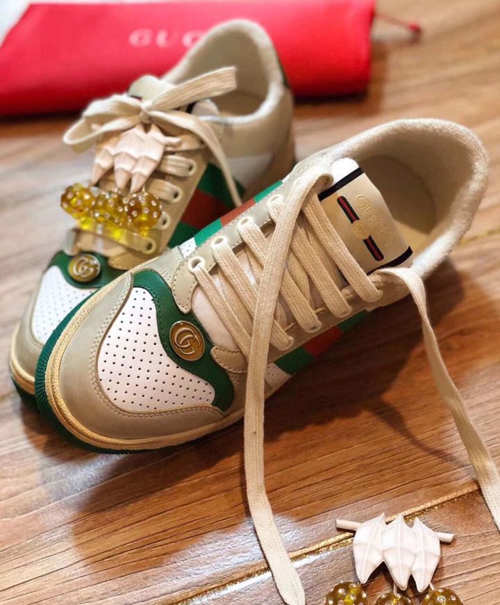 G.U.C.C Unisex Screener, Vintage G.U.C.C Sneakers, Luxury Footwear, Unisex Sneakers, Green G.U.C.C Sneakers, Designer Trainers