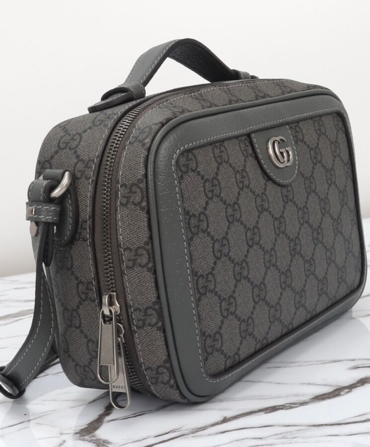 G.U.C.C Ophidia Small, GG Supreme Canvas, Double G