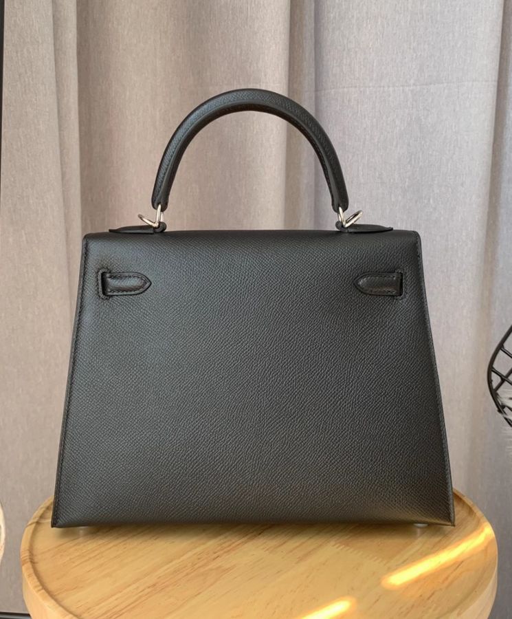 Her..mes Kelly Bag 25 Epsom Leather Black