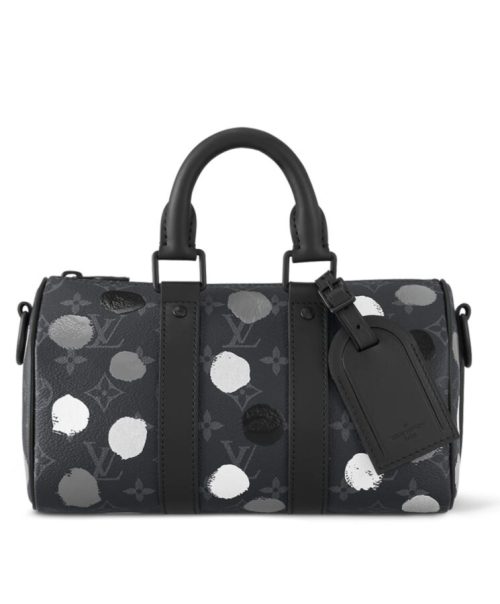 L.*V L.*V, L.*V x YK Keepall 25, 3D Painted Dots print, Monogram Eclipse canvas, Travel Bag