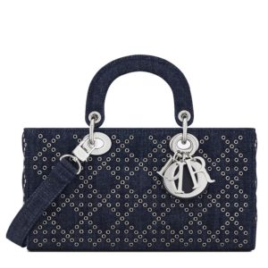 Di.ar Lady D-Joy, Luxury Fashion Bag, Denim Bag, Lady Di.ar Line, Dark Blue Bag