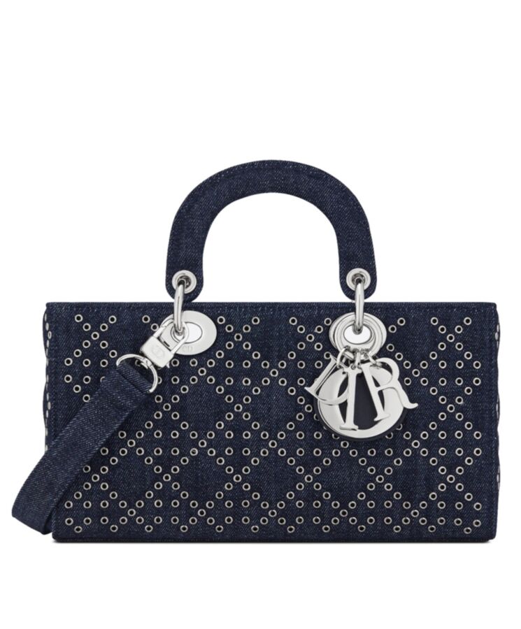 Di.ar Lady D-Joy, Luxury Fashion Bag, Denim Bag, Lady Di.ar Line, Dark Blue Bag