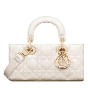 Di.ar Small Lady D-Joy Bag, Patent Calfskin Handbag, Cannage Stitching, Lady Di.ar Line, Iconic Fashion Accessory