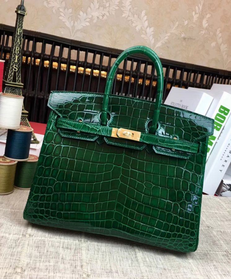 Her..mes Birkin 25, Crocodile Leather Bag, Luxury Handbag, Premium Her..mes Bag