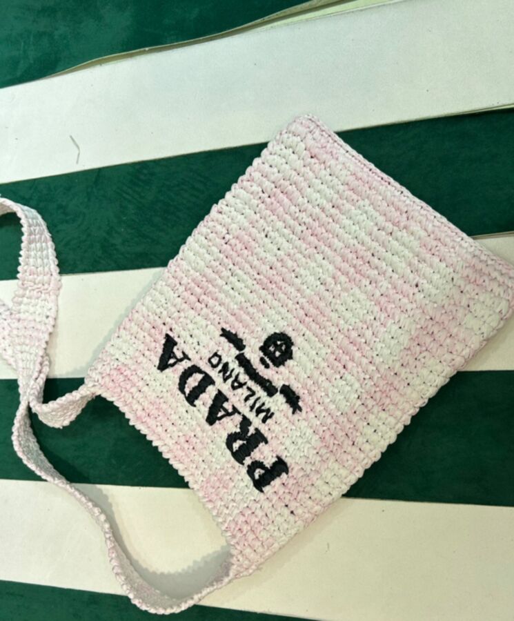 Pra.-da Crochet Bag 1BC184 Pink