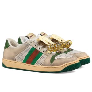 G.U.C.C Unisex Screener, Vintage G.U.C.C Sneakers, Luxury Footwear, Unisex Sneakers, Green G.U.C.C Sneakers, Designer Trainers