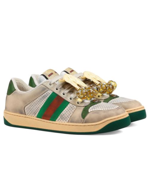 G.U.C.C Unisex Screener, Vintage G.U.C.C Sneakers, Luxury Footwear, Unisex Sneakers, Green G.U.C.C Sneakers, Designer Trainers