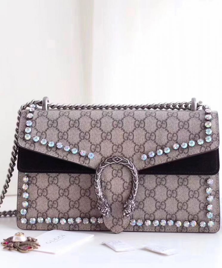 G.U.C.C Dionysus GG Supreme shoulder bag with crystals 400249