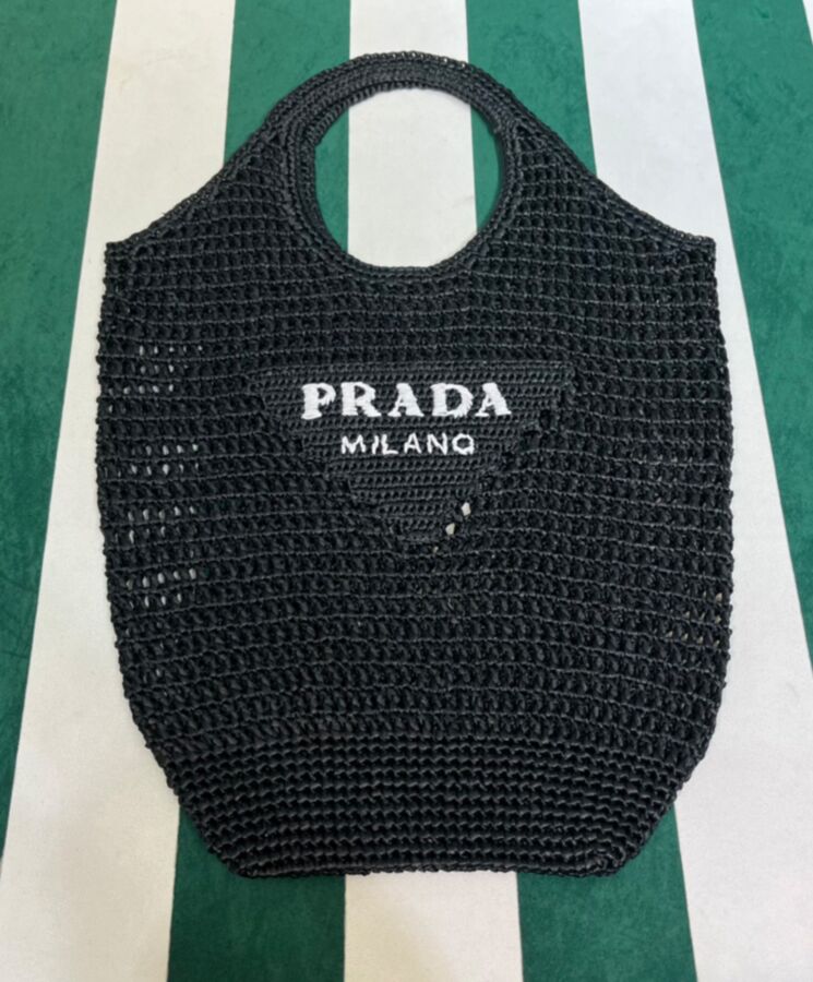 Pra.-da Raffia Tote Bag