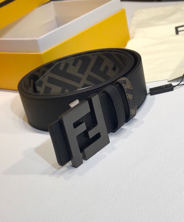 Fen.di Leather And Fabric Belt