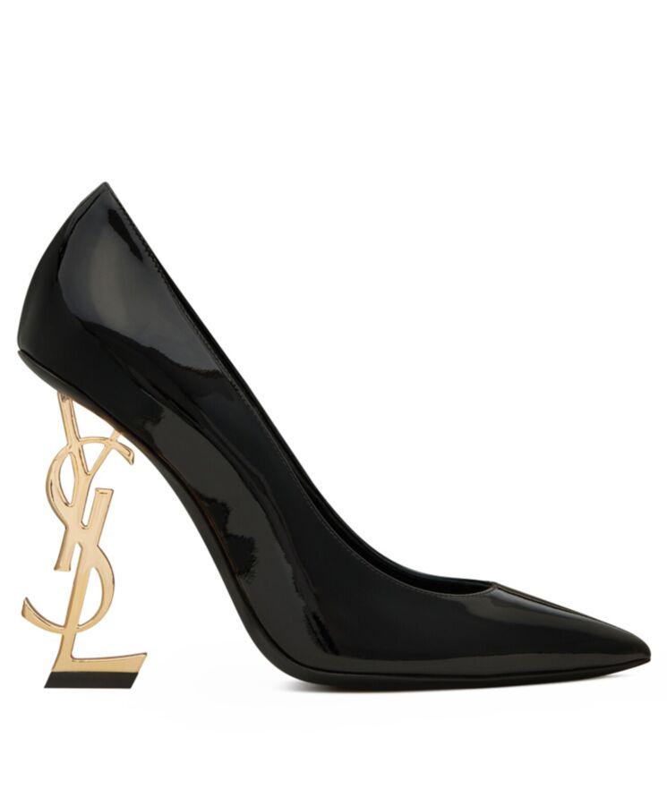 Saint.Lau.rent Women’s Opyum Pumps In Patent Leather With Gold-Tone Heel Black