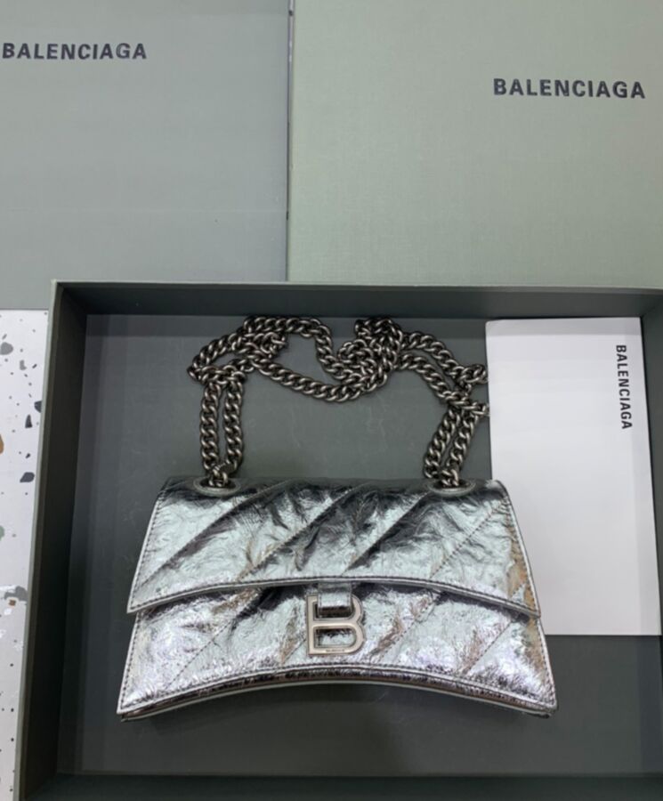 Balen.ciaga Crush Small Chain Bag Quilted