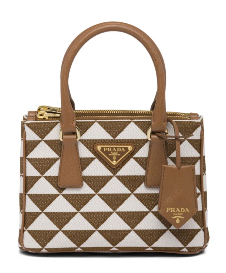 Pra.-da Galleria Embroidered, Designer Handbags, Luxury Handbags, Pra.-da Micro-bag, Jacquard Fabric Bag