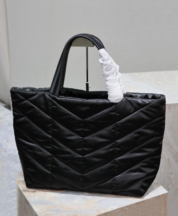 Saint.Lau.rent Puffer Tote In Econyl Black