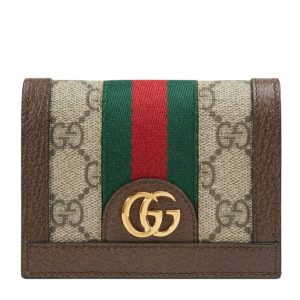 G.U.C.C Ophidia GG, Card Case 523155, Dark Coffee G.U.C.C Card Case, Luxury Card Case