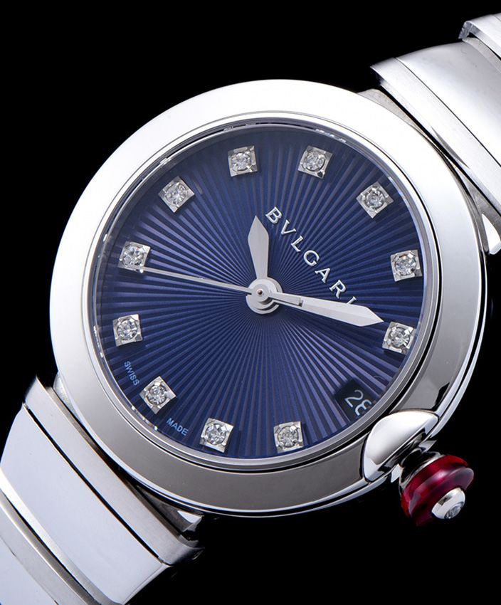 Bvl.gar stainless steel and diamond watch Blue