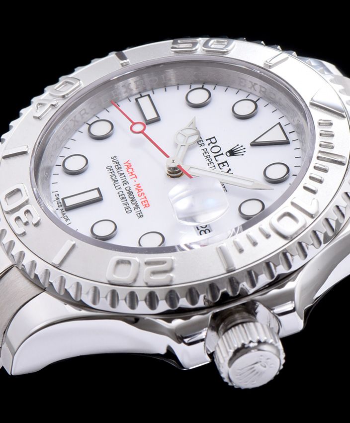 Ro.le.x Stainless Steel Men s Yacht Master Watch White