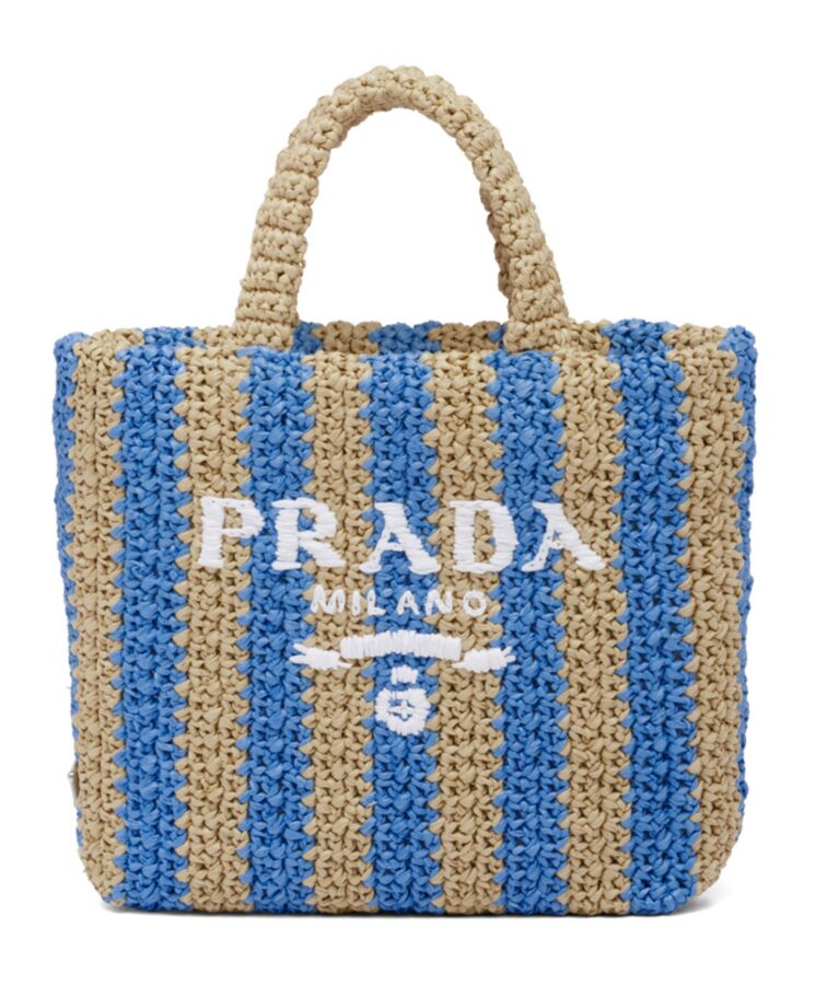 Pra.-da Small Raffia Tote Bag