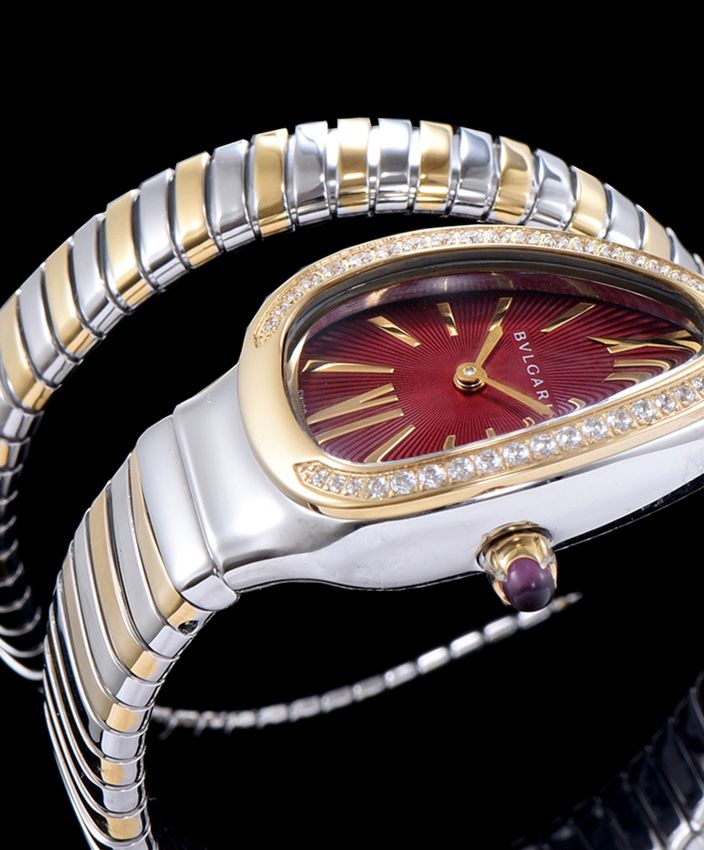 Bvl.gar 18-carat gold and steel watch Henna