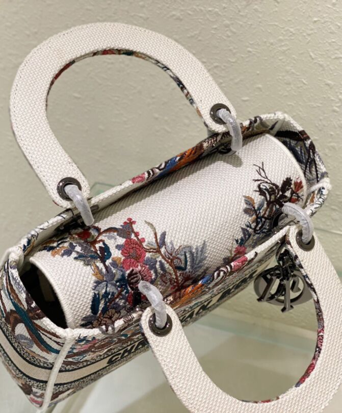 Di.ar Medium Lady D-Lite Bag, Di.ar Jardin d’Hiver motif, Di.ar PARIS signature, embroidered shoulder strap