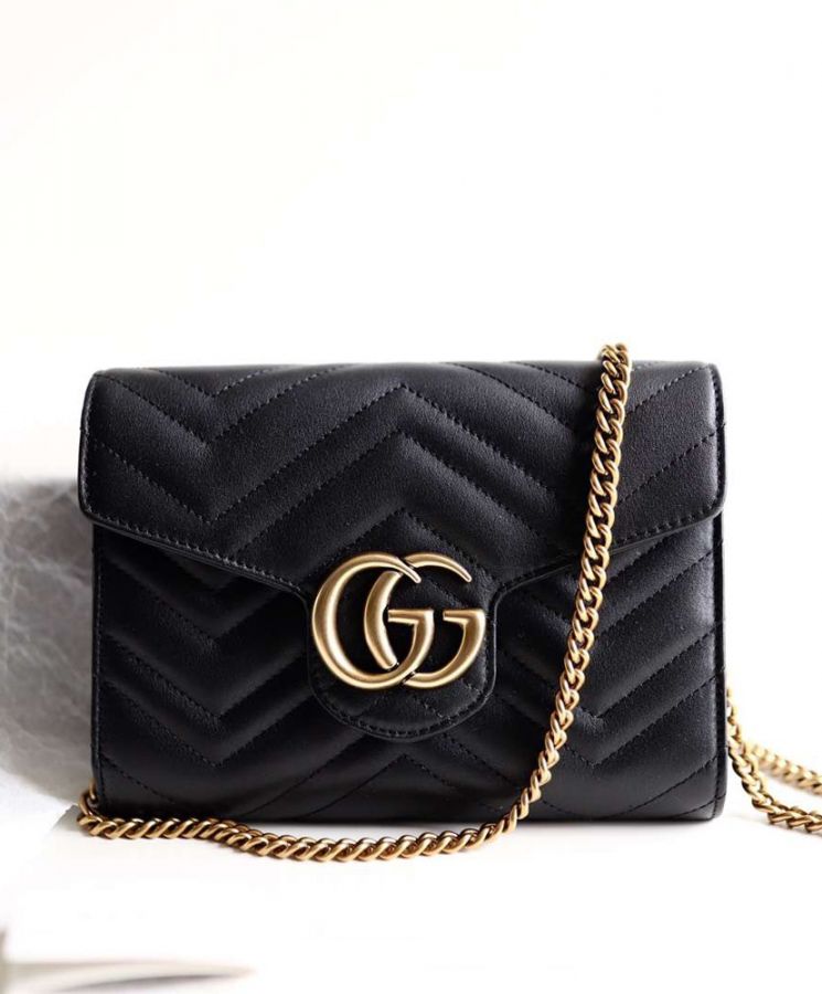 G.U.C.C GG Marmont Matelasse Mini Bag 474575 Black