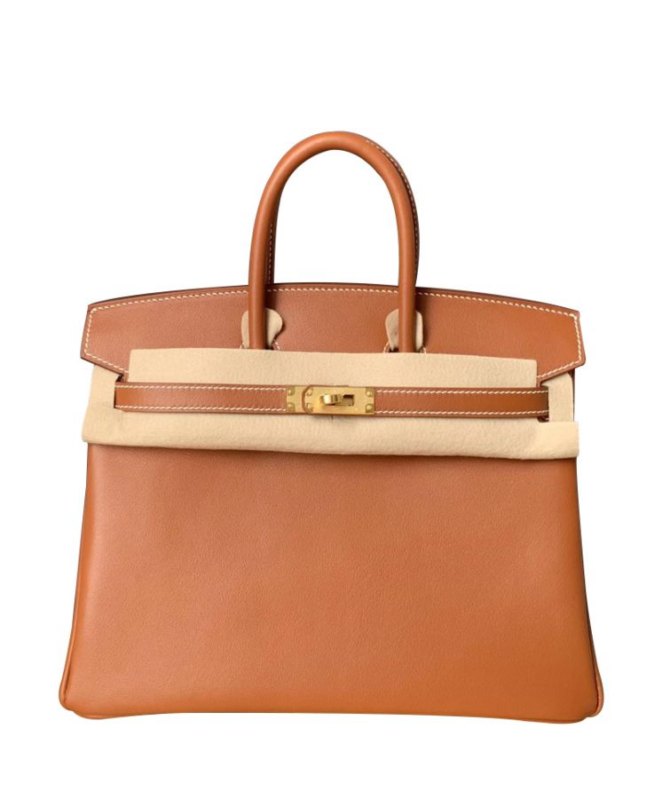 Her..mes Birkin 25 Swift Leather Light Coffee