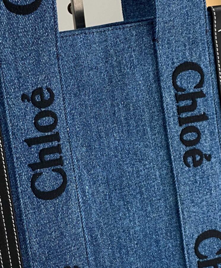 chl.oe Large Woody, chl.oe tote bag, luxury tote bag, denim tote bag, replica bags chl.oe