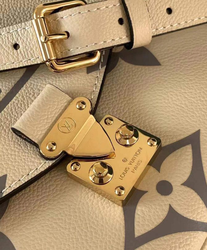 L.*V Pochette, Pochette Metis, Monogram Empreinte Leather Bag, Luxury Leather Bag, M45596 Cream, Online Exclusive Bag