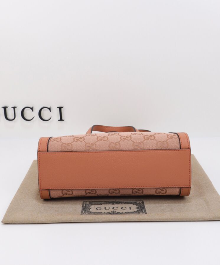 G.U.C.C Ophidia GG, GG Canvas, Pink Tote Bag, Rose Gold Hardware, Luxury Accessory