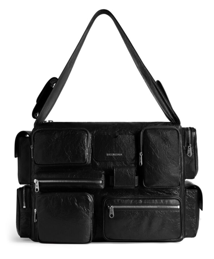 Balen.ciaga Superbusy Large Sling Bag Black