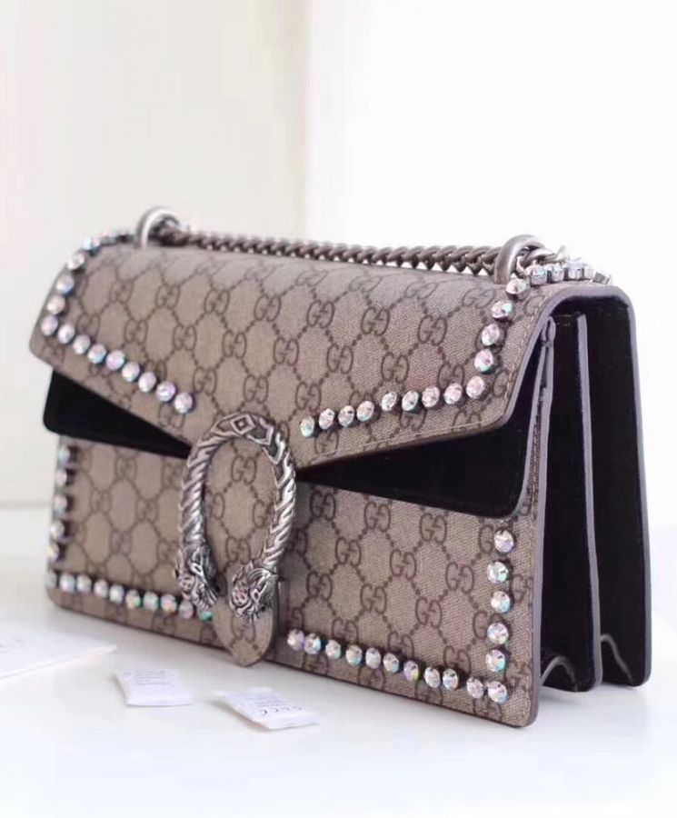 G.U.C.C Dionysus GG Supreme shoulder bag with crystals 400249