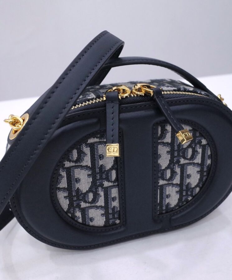 Di.ar CD Signature Oval Camera Bag Dark Blue