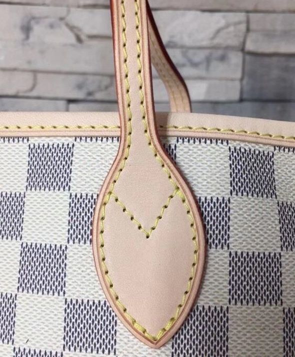 L.*V Damier Canvas Neverfull Tote N41361 White