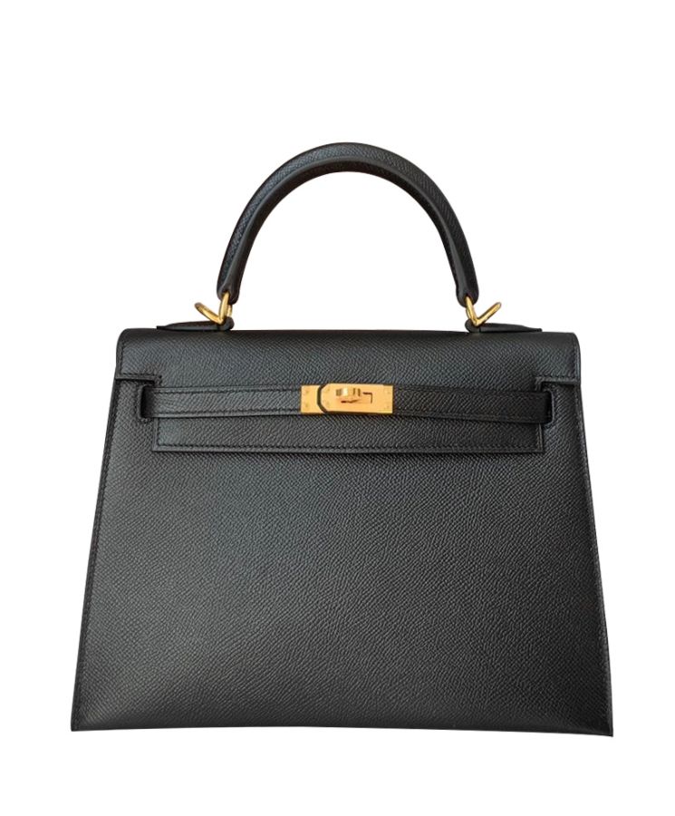 Her..mes Kelly Bag 25 Epsom Leather Black