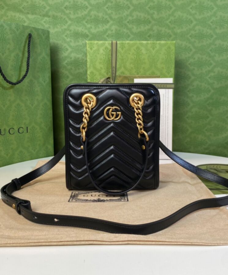 G.U.C.C GG Marmont Matelasse Mini Bag Black